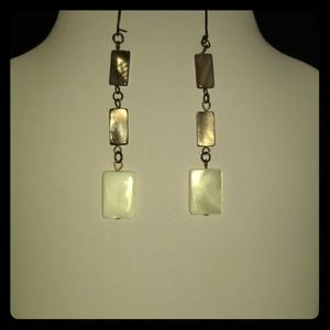 Beautiful Brown and White Pearl hanging Earrings